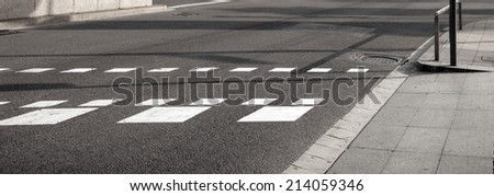 Pedestrian zebra traffic walk way in the city