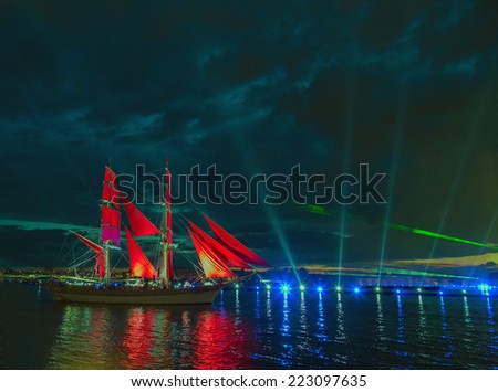 SAINT-PETERSBURG, RUSSIA Sailfish with Scarlet sails