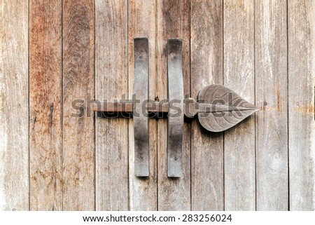 wooden gates lock ancient asian style.