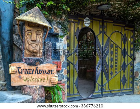 DA LAT CITY, VIETNAM - January 28, 2015: Hang Nga Guesthouse Crazy House, design Interior and Exterior landmark architecture Odd House on January 28, 2015, in Dalat, Vietnam.