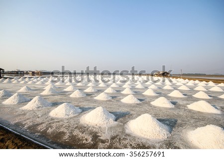 Salt fields, Phetchaburi, Thailand.