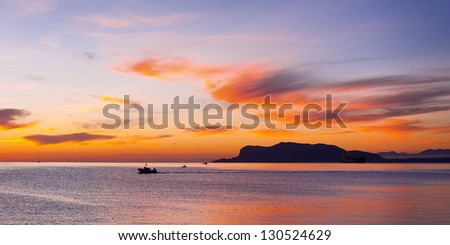 Dawn on the island of Sicily. Italy, Palermo.