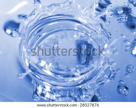blue corona from water drop