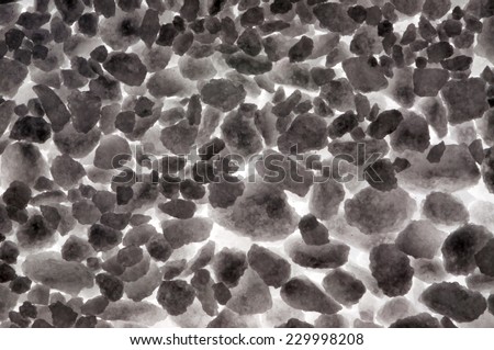 Many salt crystal with clear back light