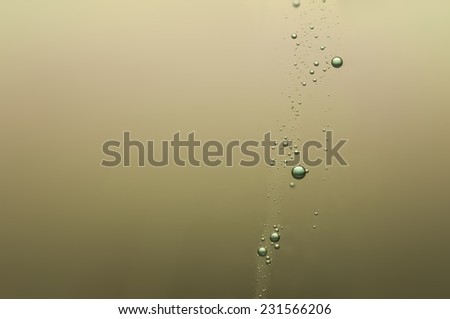Many small gas bubbles in water
