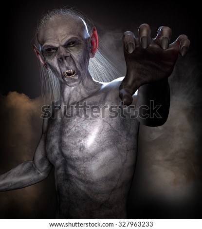 A classic vampire reaching out. High quality 3D rendered.