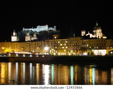 The inner city of Salzburg is separated by the Salzach river. The old sovereignity (Old Town) is located on the left riverbank.