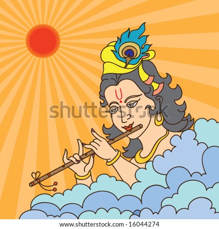 krishna playing flute
