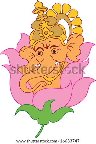 Ganesha On Lotus