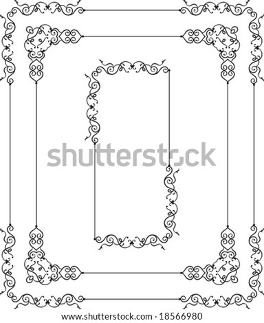 Logo Design on Calligraphic Frame  Border Designs In Various Shapes Stock Vector