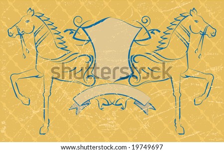 stock vector Vector Grunge Tribal tattoo Tshirt design Horse 
