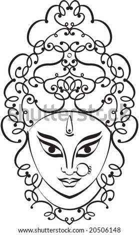 Logo Design  on Durga Indian Goddess Ornamental Design Stock Vector 20506148