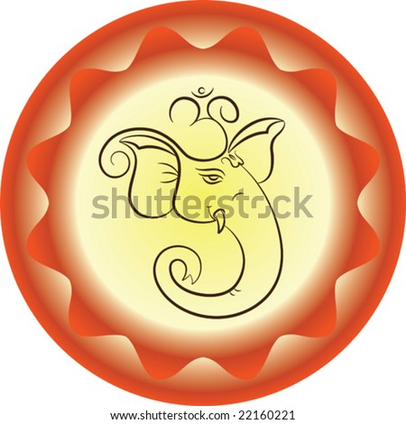 Calligraphic Ganesha with Aum