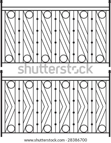 Wrought Iron Gate Fence Window Grill Railing Design Stock Vector