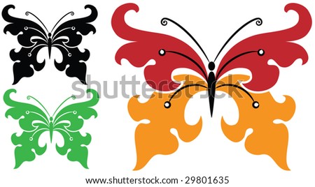 stock vector : Butterfly artistic Tattoo