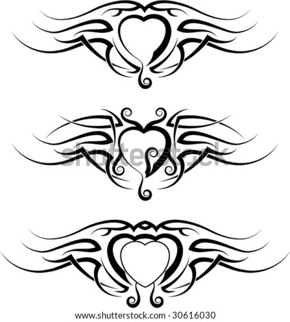 stock vector : Tattoo Arm Band Set, Heart