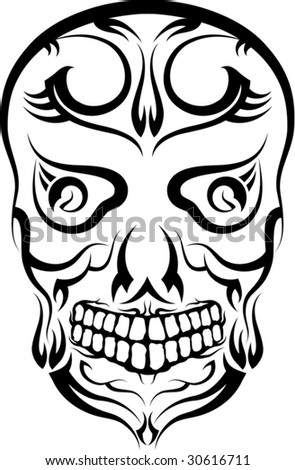 skull tattoo drawing. stock vector : Skull Tattoo