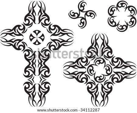 cross tribal tattoo. stock vector : Vector Tribal tattoo Cross