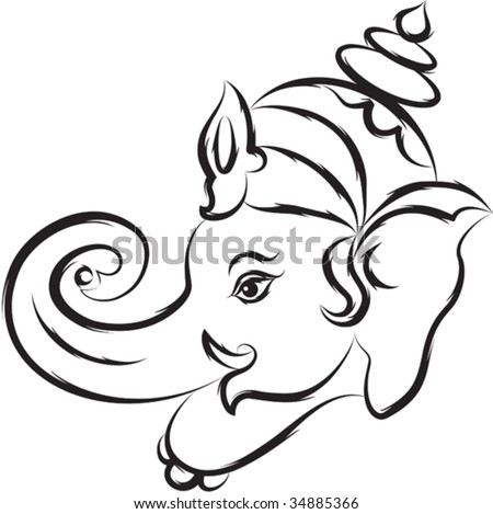 Simple Animal Pictures on Calligraphic Ganesha Stock Vector 34885366   Shutterstock