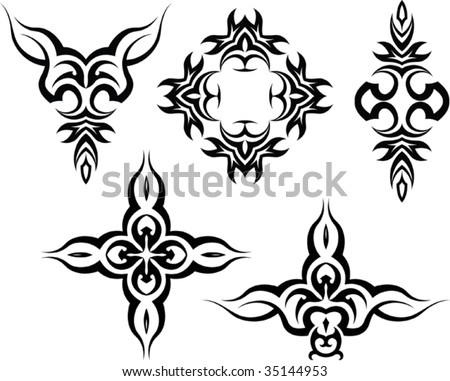 stock vector Tribal Tattoo Arm Band Cross Set Save to a lightbox 