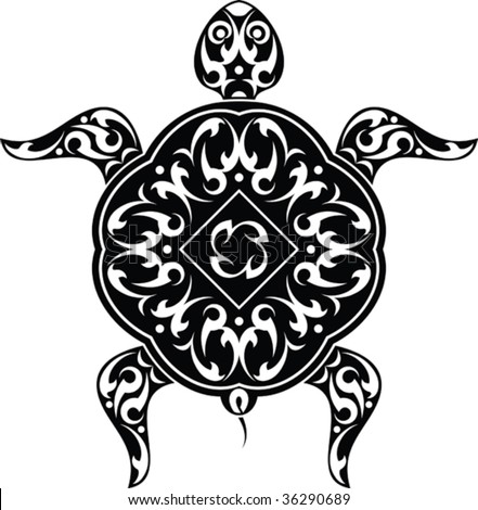 stock vector : Vector Tribal tattoo Turtle