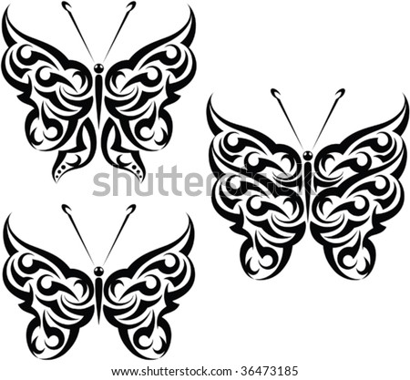 stock vector : Vector Tribal tattoo Butterfly