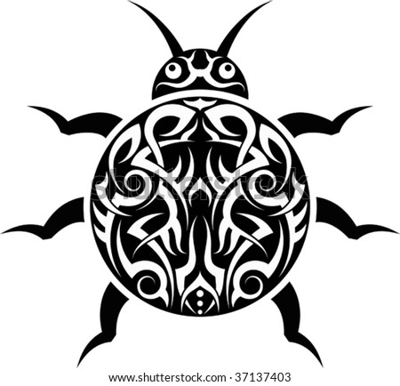 stock vector Tribal tattoo Ladybug