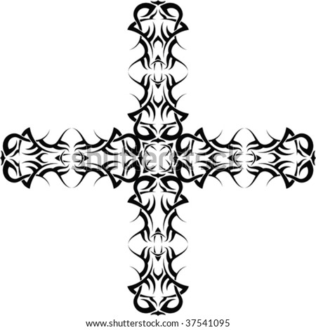 tattoo crosses. Vector Tribal tattoo cross