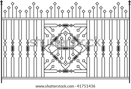 Iron Gate, Door, Fence, Window, Grill, Railing design - stock vector