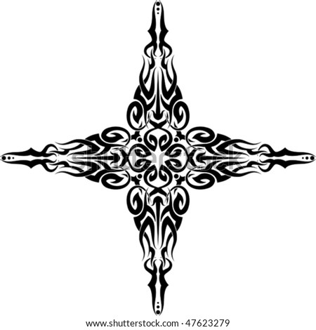 stock vector Tribal tattoo Cross