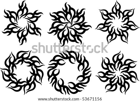 stock vector Tattoo Sun Flame