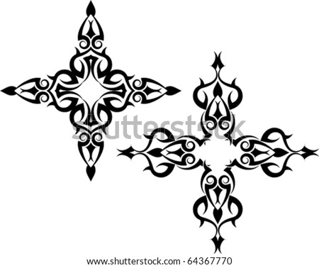 stock vector Tribal tattoo Cross