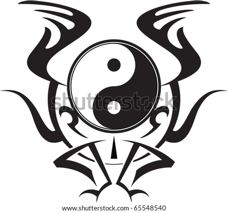 tattoo ying yang. stock photo : Tattoo Ying Yang