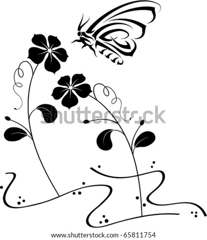 Buterfly Tatto on Tribal Tattoo Butterfly Stock Vector 65811754   Shutterstock