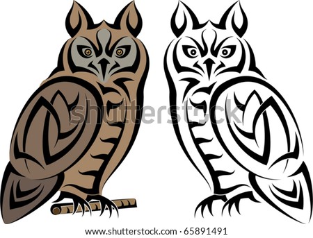 stock vector : Tattoo Owl