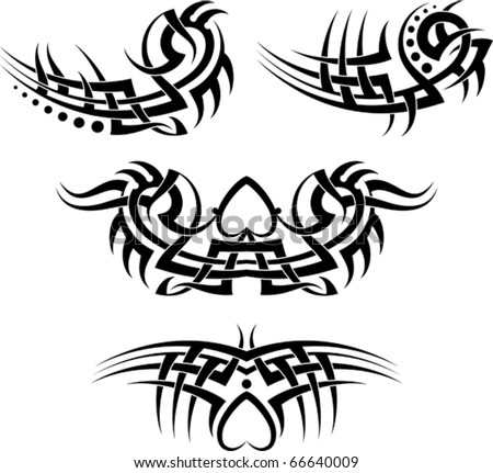 stock vector Tribal tattoo Set