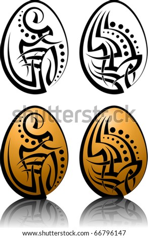 EASTER - QUICK AND SIMPLE - ESPECIALLY FOR BOYS Stock-vector-easter-egg-tribal-tattoo-set-66796147