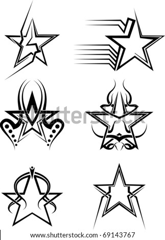 stock vector Star Tattoo Set