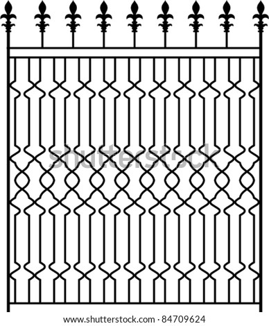 Iron Gate, Door, Fence, Window, Grill, Railing design - stock vector