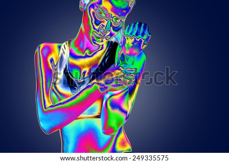 Thermal imaging,Young woman with hand pain