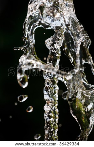 stock photo Water squirt isolated over black background