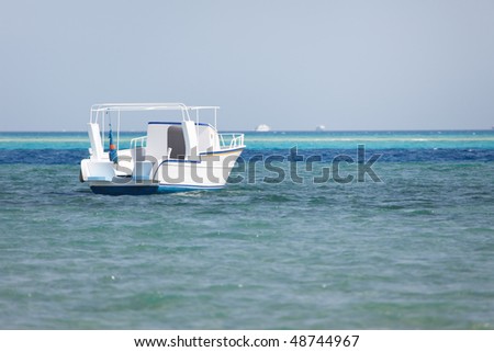 Empty dive boat in the sea
