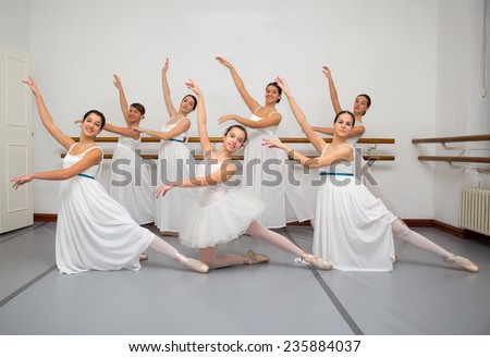 Ballerina Dancers Pose for Recital Photo