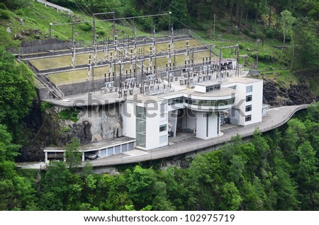 Power station in Verzasca valley, Switzerland