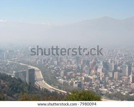 Thick smog over Santiago de Chile