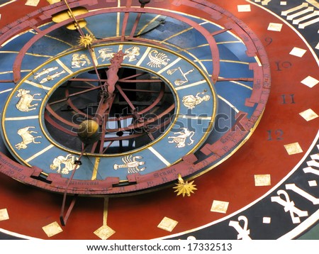 Famous Zytglogge  zodiacal clock in Bern, Switzerland