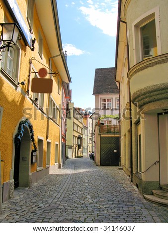 Old street of Lindau town, Germany