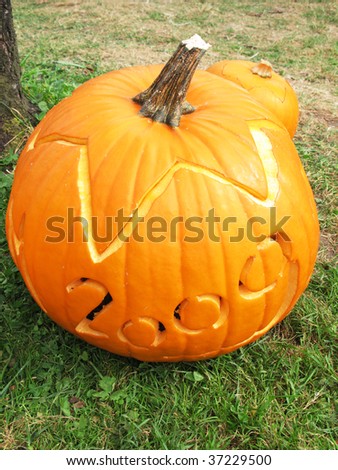 Pumpkin carved for Halloween 2009