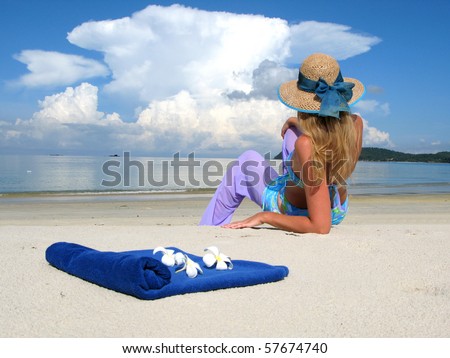 Young woman on a beach of Langkawi island, Malaysia