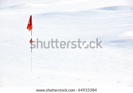 Golf course covered with snow